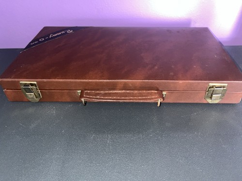 Vintage Rummy-O Tile Game in Faux Leather Carrying Case By Cardinal Incomplete - Picture 10 of 13