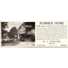 Summer Home For Sale M. T. Dowling Boston MA 1906 Ad SAH6-H2
