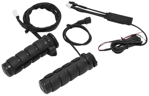 Kuryakyn Heated Dual Cable ISO Grips Gloss Black #6473 Harley Davidson