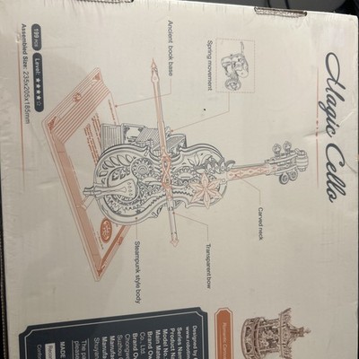 ROKR Magic Cello Mechanical Music Box 3D Wooden Puzzle Model Kit Stem Project