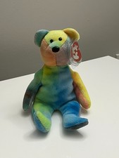 Ty Beanie Bear Garcia 3rd gen with eye asymmetry defect, Mint with Near Mint tag