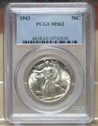 1943 WALKING LIBERTY HALF DOLLAR PCGS MS62 762019