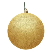 Vickerman 10" Contemporary Plastic Ball Ornament in Glitter Honey Gold