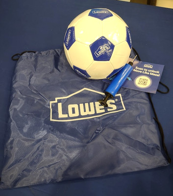 2025 Lowes Rewards Exclusive Messi Mini Soccer Ball  Pump & Bag Blue White NEW!!