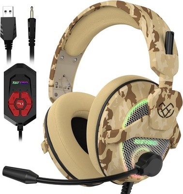 Gaming Headset for PS4 PS5 PC Xbox One Switch, Noise Cancelling Over Ear Headpho
