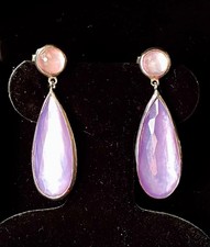 Ippolita 925 Silver Rose Quartz/Amethyst Mother Pearl drop earrings