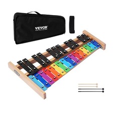 VEVOR Glockenspiel Xylophone 27 Notes Percussion Instrument with Colorful Keys