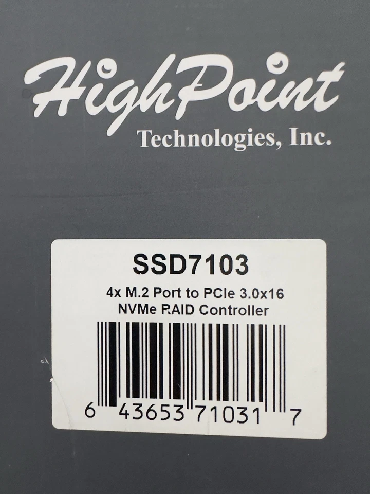 HighPoint SSD7103 4x M2 NVMe Raidcontroller Mac Pro / Win / Linux PCIe Bootable - Bild 3 von 4