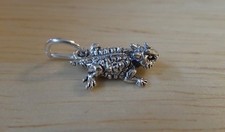 Sterling Silver 3D Detail Small 13x9mm Texas Horned Toad Frog Charm!