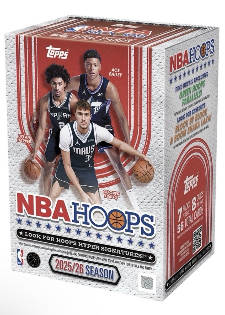 2025-26 TOPPS HOOPS Basketball VALUE BOX (56 Cards) NBA New Sealed 
