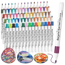 60 Colours Paint Pens - Fine Tip Acrylic Pens for Painting Rock, Wood, Metal,...