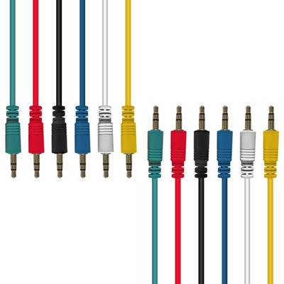 1/8 TRS to 1/8 TRS Balanced Minijack Patch Cables, 6-Pack, 1ft, Multi-Color