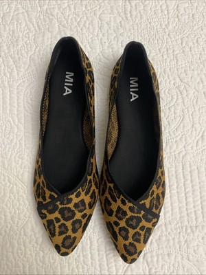 NWOB TRENDING MIA Women s Leopard Print Knit  Comfort Foam Ballet Flats Sz 10