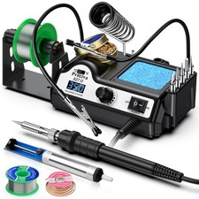 927II Digital Soldering Station Kit, 60W High Power with 5 Extra Iron Tips, 2 He