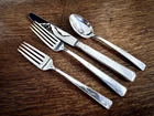 Old Lace Towle Sterling 4-PC Lunch Place Setting. 111 Grams W/O Knife "H" Mono