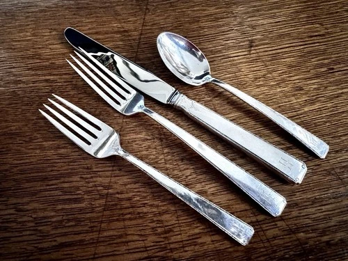 Old Lace Towle Sterling 4-PC Lunch Place Setting. 111 Grams W/O Knife "H" Mono