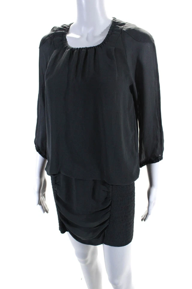 IRO женщин длинные рукава собранными в Рюш Camelia платье-блузон серый размер 1 - Изображение 2 из 4