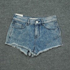 Bullhead Shorts Womens 25 Blue Denim Jean Distressed Cut Off 26x2
