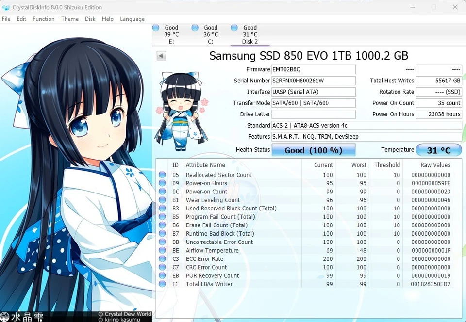 Samsung 850 Evo 1TB SSD (MZ-75E1T0) 3D V-NAND 2.5" SATA III 6Gb/s - Image 3 of 3