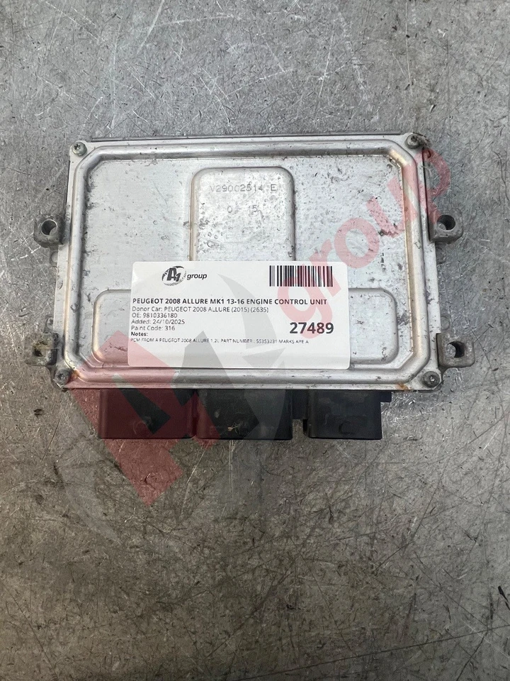 PEUGEOT 2008 ALLURE MK1 13-16 ENGINE CONTROL UNIT 9810336180 - Image 2 of 4