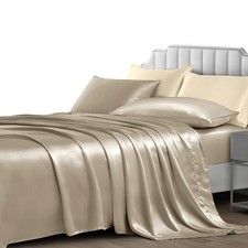 3 Pieces Satin Sheets Twin XL, Silky Satin Bed Set with 1 Fitted , 1 Flat and...