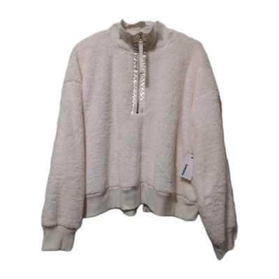 Sonoma Sherpa Okeo-Tex Quarter Zip Pullover Sweater XXL IVORY SILK Faux Fur NWT