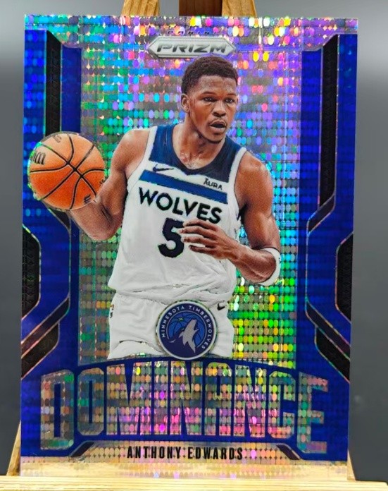 Anthony Edwards 2024-25 Panini Prizm Dominance Blue Pulsar Prizm 43/99 #9