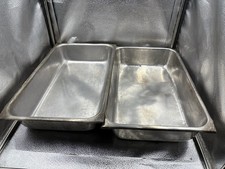 (2) Stainless Steel Pans full Size 4'' X 21” X 13”