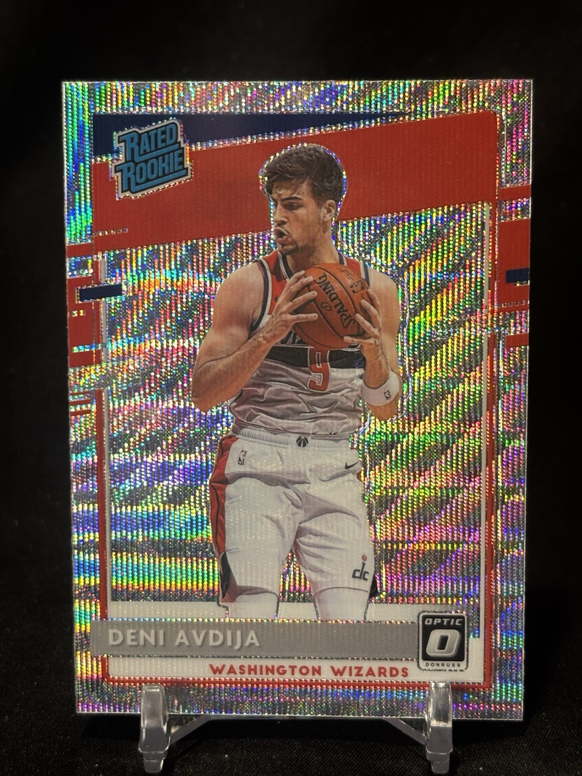 2020-21 Panini Optic Deni Avdija Silver Wave Rookie Prizm Refractor #159 RC