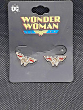 DC Comics WONDER WOMAN BLING LOGO JEWELS Costume Stud Earrings Jewelry