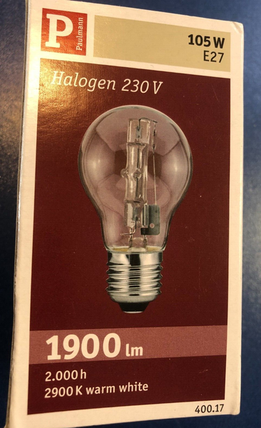 Paulmann Halogen 105W E27 230V Dimmbar Nr.: 400.17 1900 Lumen !!! Dimmbar !!!-image