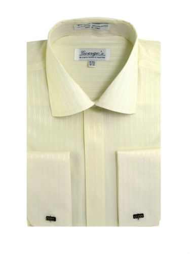 Klassische Baumwollmischung gestreiftes Kleid Shirt französische Manschette SG30 - Bild 8 von 10