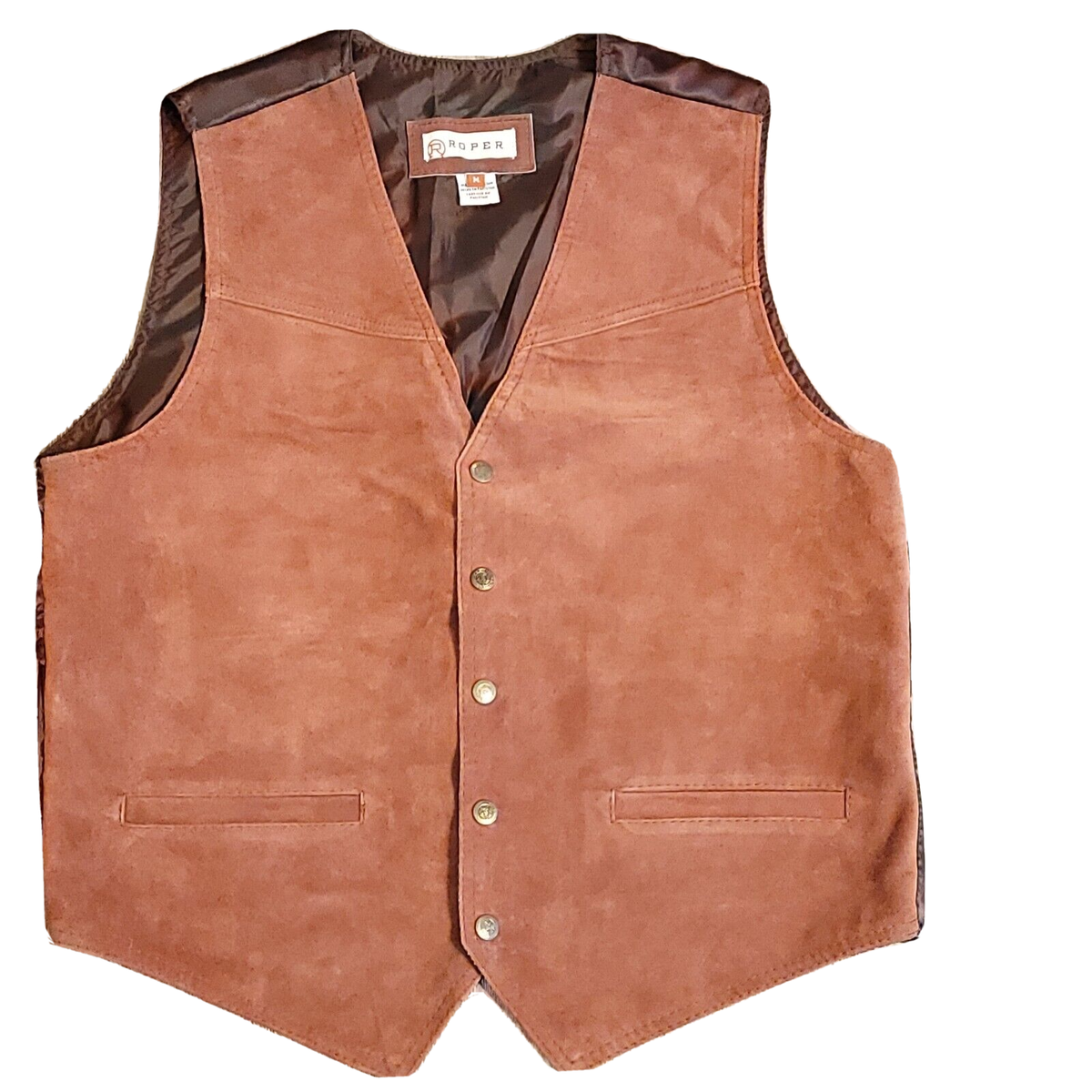 Roper Western Mens Suede Leather Buckle Tie Vest 02-075-0500-0513