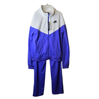 blue and white nike tracksuit