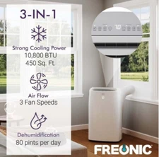 Freonic FHCP101AK 10800 BTU Portable Air Conditioner w/ Dehumidifier