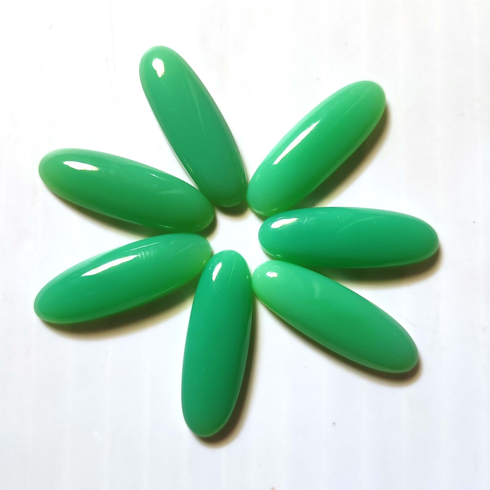 Natural Chrysoprase Chalcedony Gemstone Cabochon Wire Wrapped India