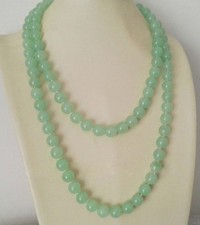 Fashion 6/8/10/12mm Natural Green Jade Gemstone Round Beads Necklaces 36''