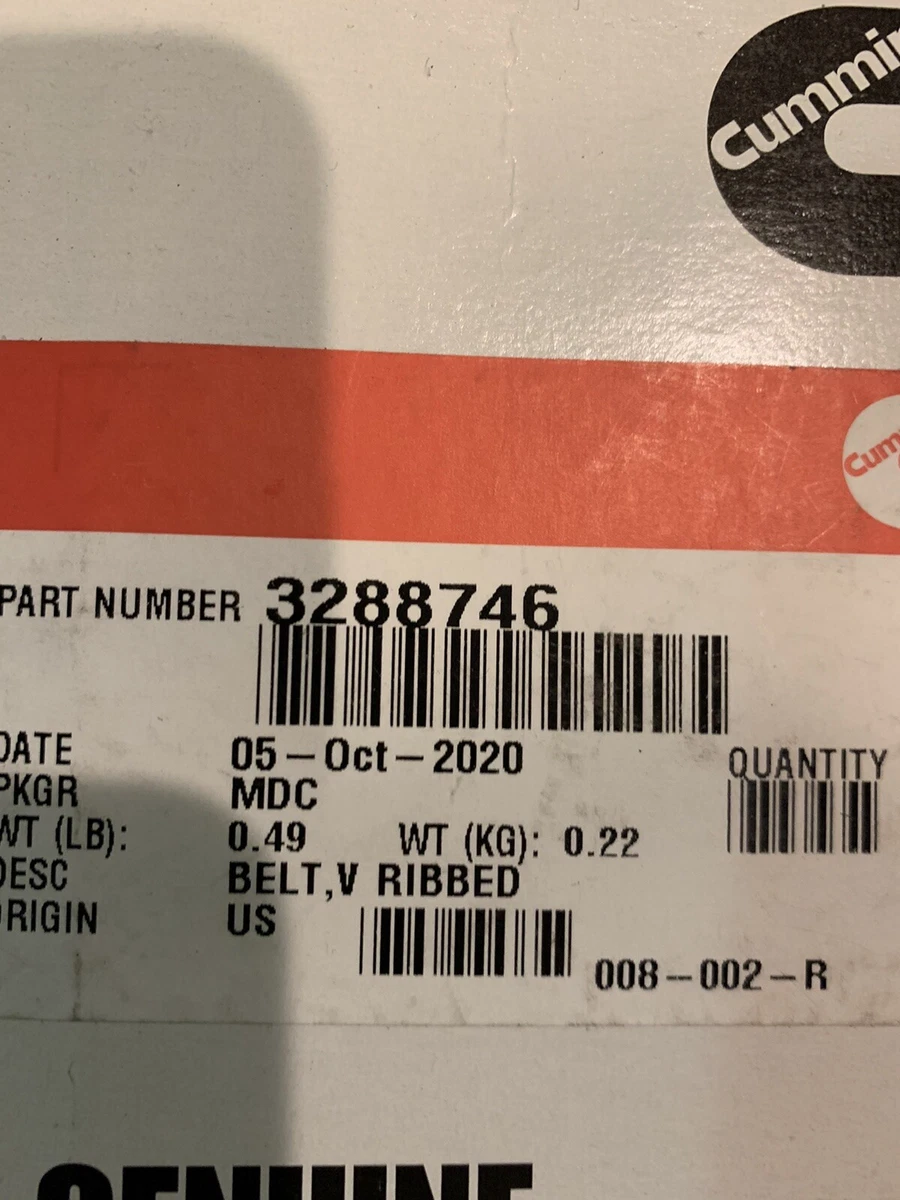 1 PCS New Genuine Cummins 3288746 Fan Belt OEM | eBay 