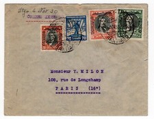 Chile 1930 Correo Aéreo Santiago a París Presidentes Sobreimpresión Salitre