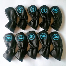 10pcs/set PU Leather Puppy Golf Club Iron Head Covers 4-9 Pw Sw Aw One Blank