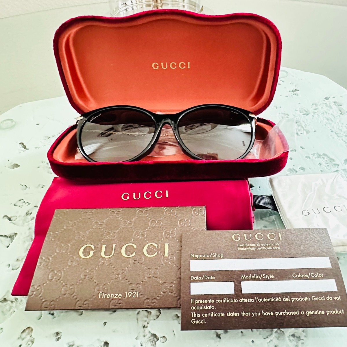 タイムセールです☺︎GUCCI サングラス NWT Gucci Crystal Bamboo Cat Eye Sunglasses Polarized 56mm Italy