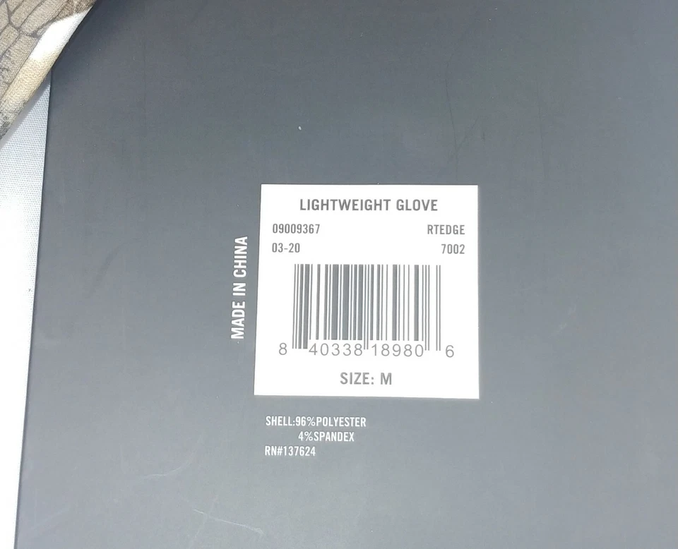 RealTree Edge-Men's- lightweight Gloves-Size M-New- - Image 3 of 3