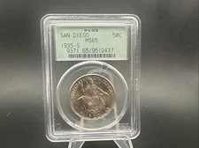 1935-S San Diego Commemorative Half Dollar 50c PCGS MS65 "Rattler"