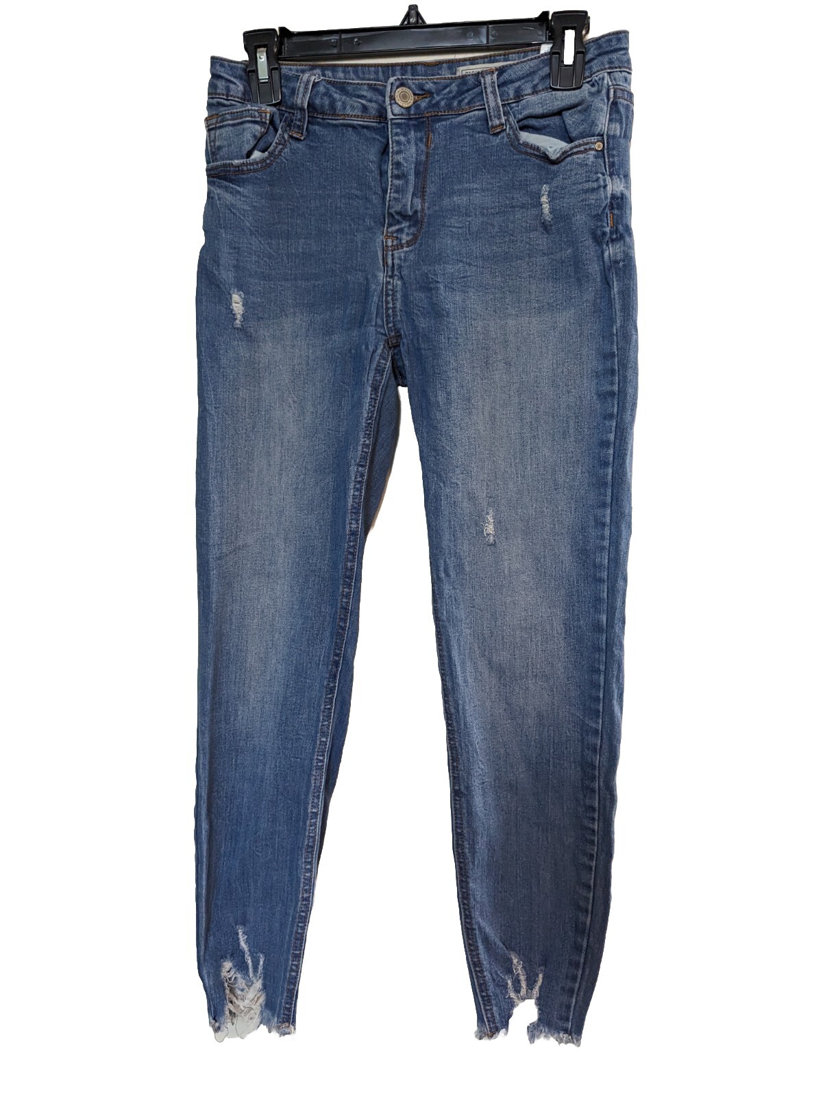 Pantalones de mezclilla Bella ajustados de altura media para mujer talla 9, talla azul, ajustados, lavado oscuro