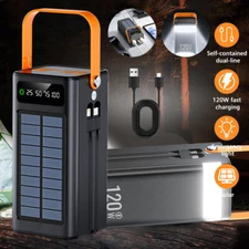 70000mAh 120W Power Bank Fast Charging Large Capacity Portable External Battery