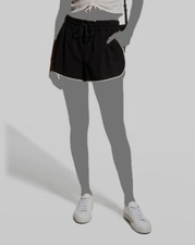 $295 Alice + Olivia Women's Black Kir Running Shorts Size L