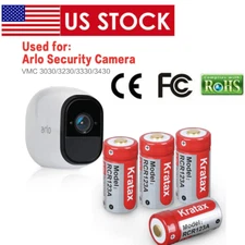 4PCS RCR123A Li-ion Rechargeable Batteries 3.7V for Arlo Camera Kratax 700mAh