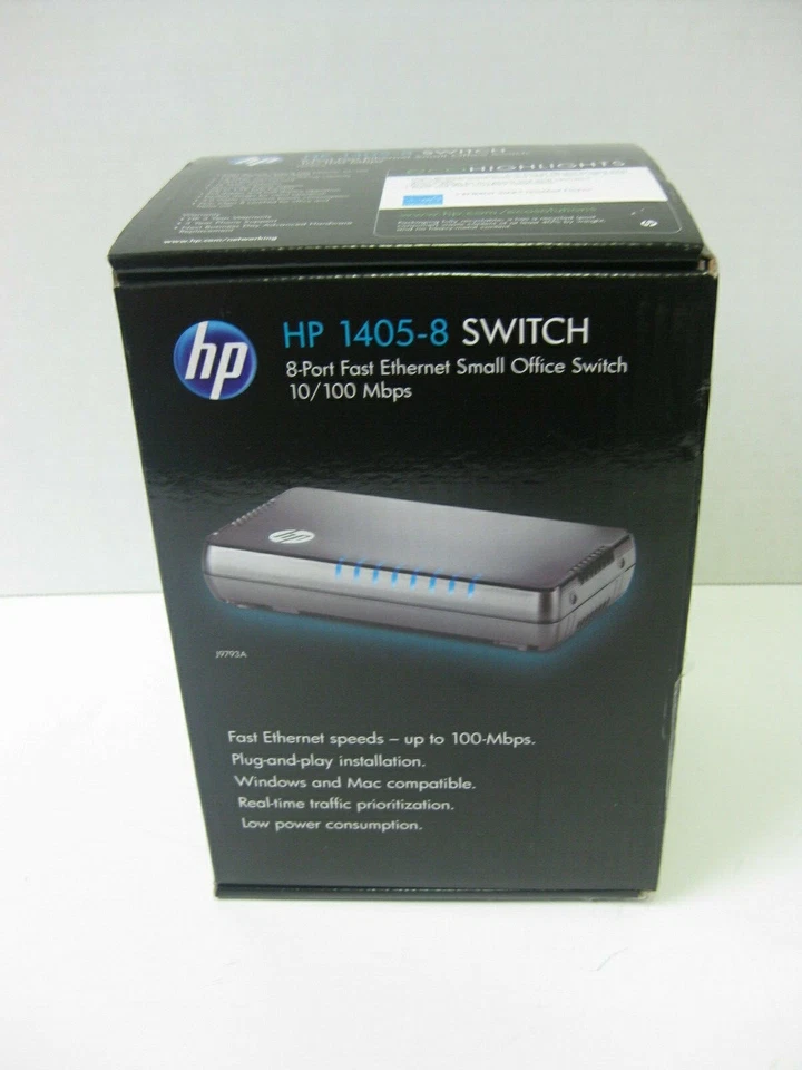 HP Small Office 1405-8 Switch 8-Port Fast Ethernet 10/100 Mbps J9793A - Image 2 of 4