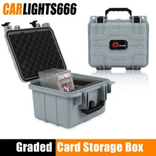 50CT Gray Graded Card Storage Box Travel Waterproof Case Slab Holder Protector