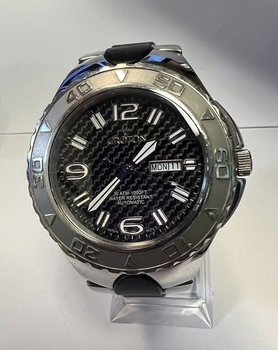 CROTON  AQUAMATIC JAPAN MOVT DIVING STAINLESS STEEL WRISTWATCH